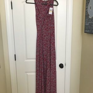 Michael Kors long Sangria cross strap dress